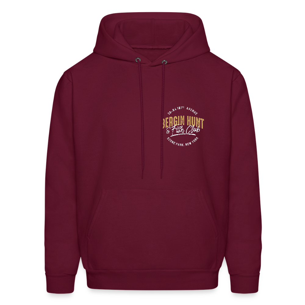 Bergin Hunt & Fish Club Hoodie (rear design) - burgundy